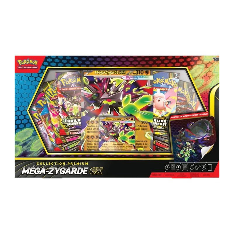 Pokémon – Collection Premium Mega Zygarde-ex – Carte Holographique + 8 Boosters – Italien